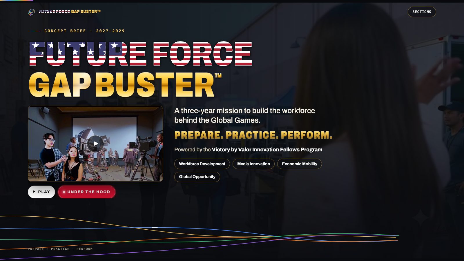 FUTURE FORCE GAP BUSTER pitch deck, cover slide